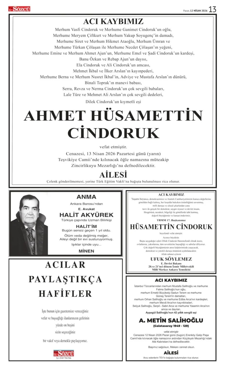 Sözcü Gazetesi 12 Nisan 2026