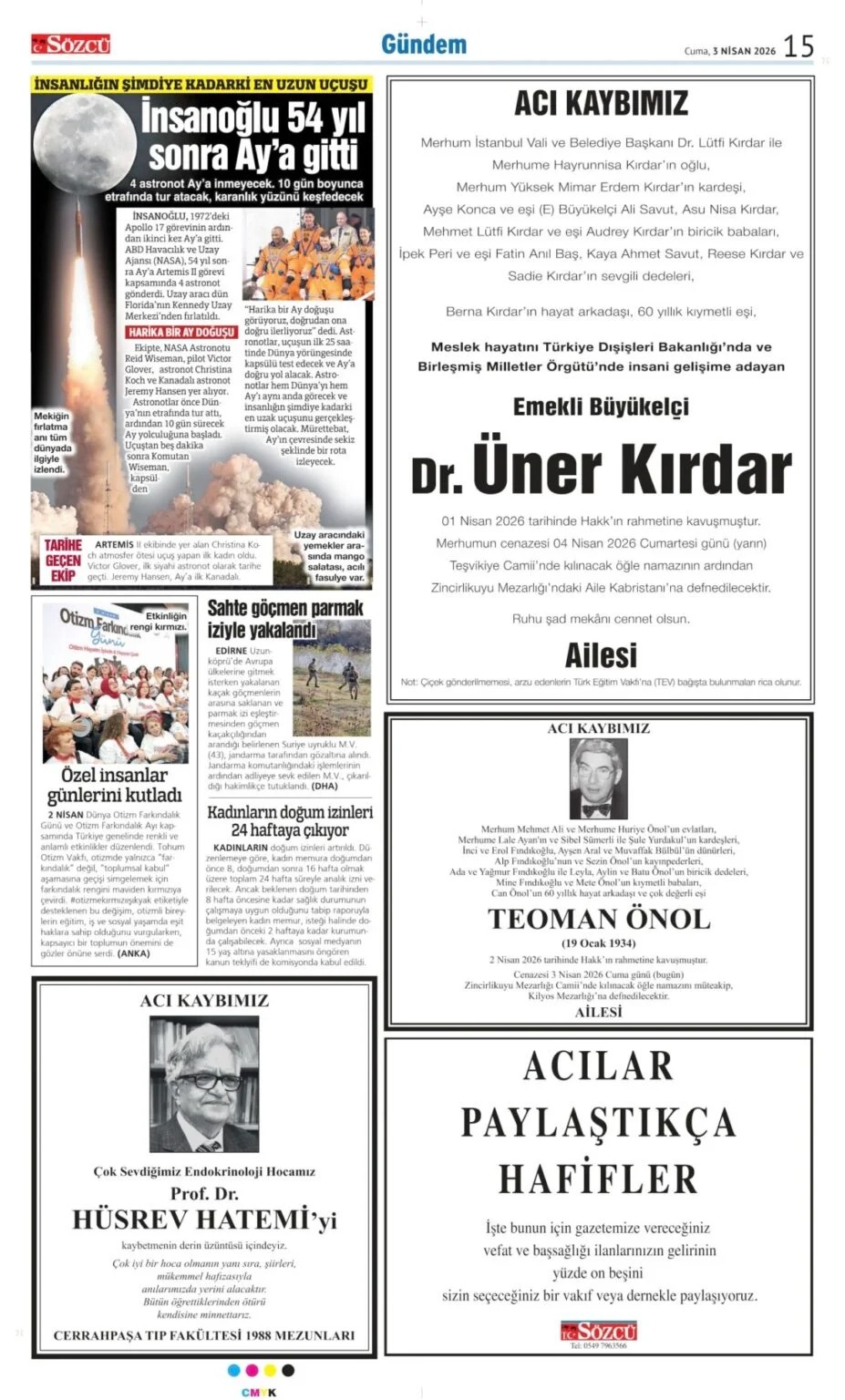 Sözcü Gazetesi 3 Nisan 2026