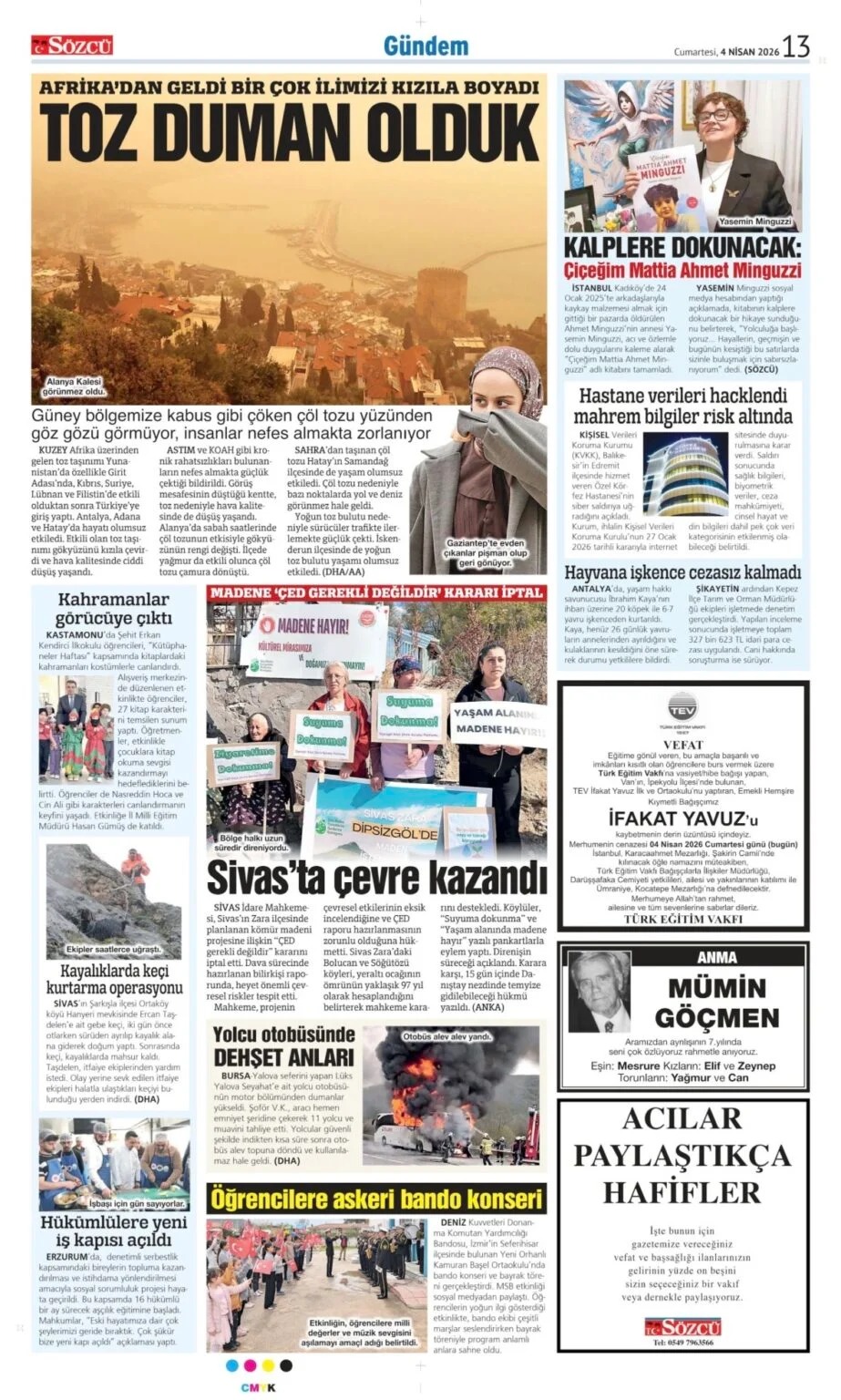 Sözcü Gazetesi 4 Nisan 2026