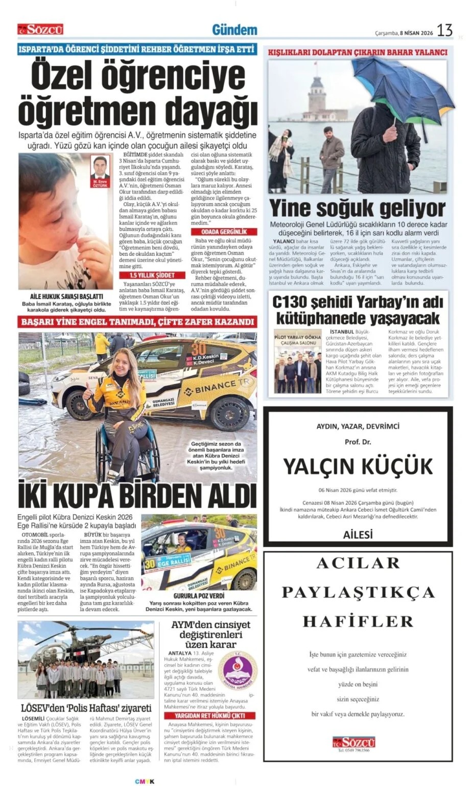Sözcü Gazetesi 8 Nisan 2026