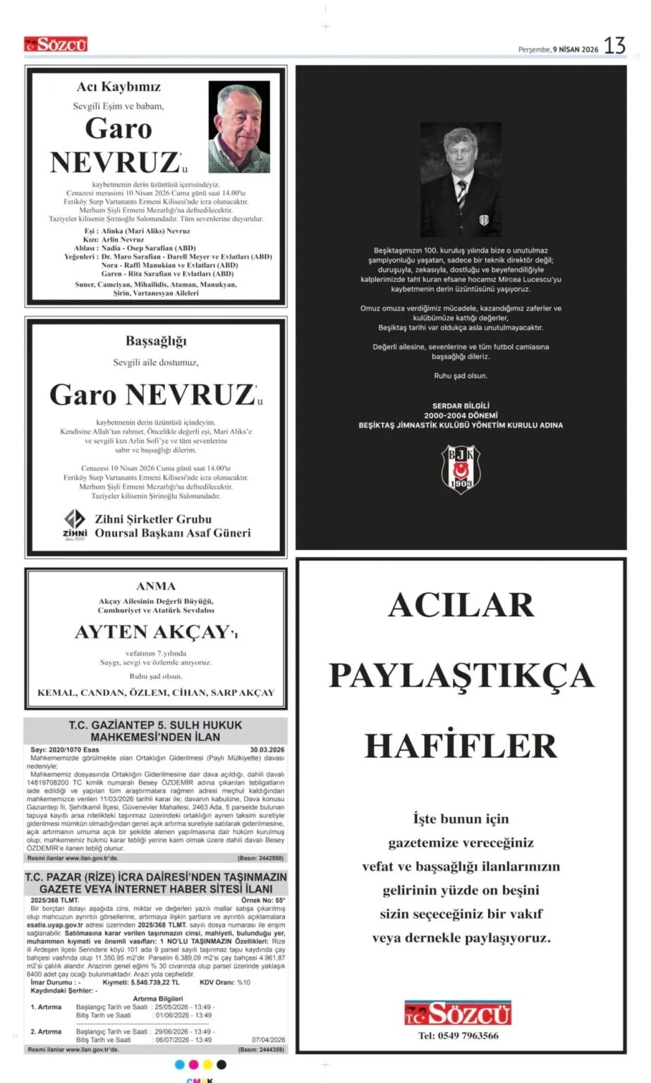 Sözcü Gazetesi 9 Nisan 2026