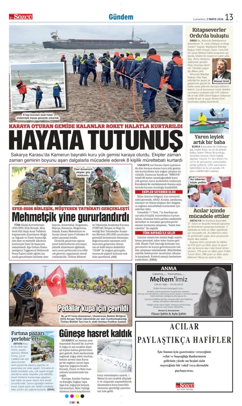 Sözcü Gazetesi 2 Mayıs 2026