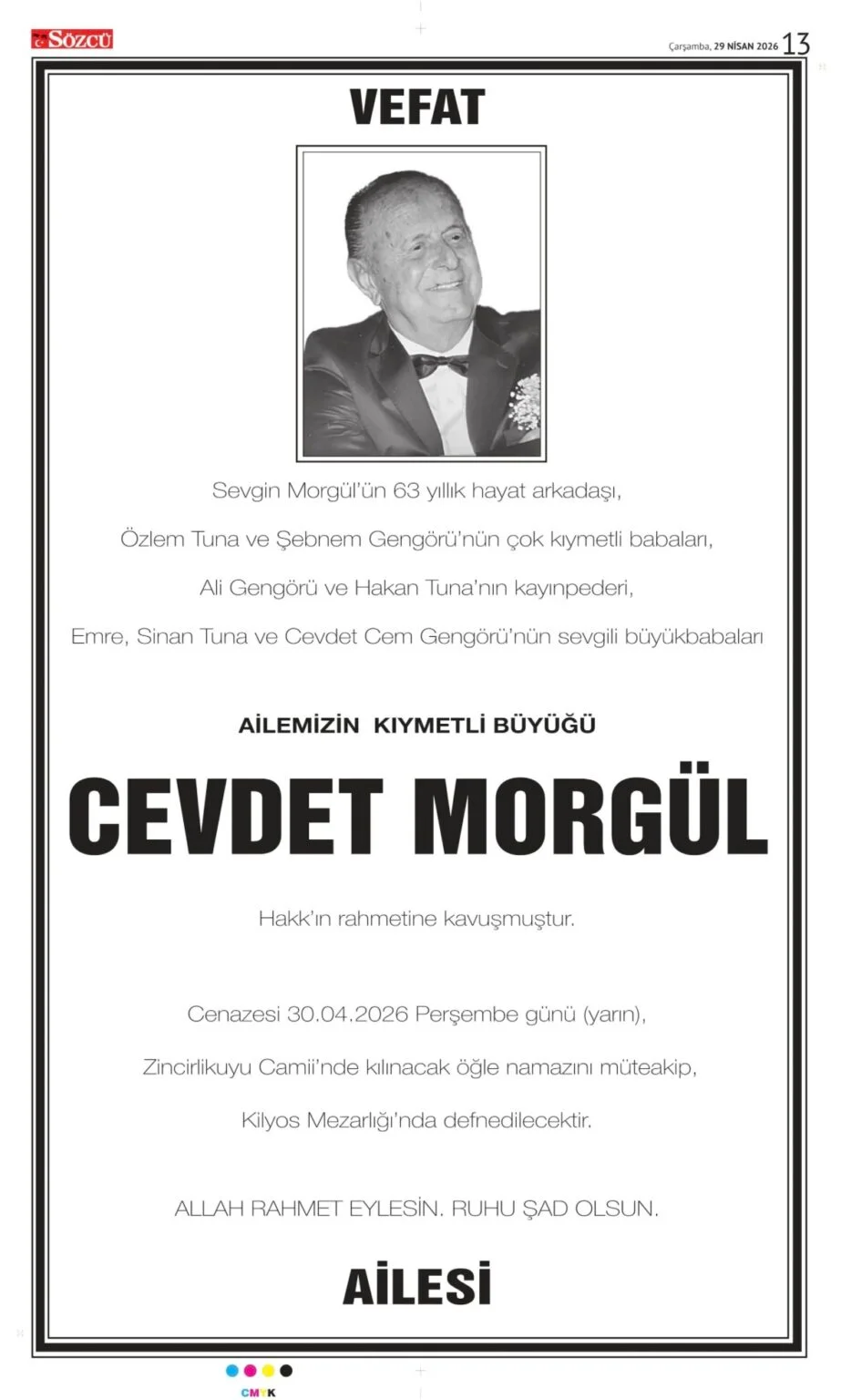 Sözcü Gazetesi 29 Nisan 2026 -2