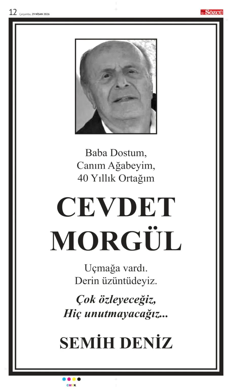 Sözcü Gazetesi 29 Nisan 2026