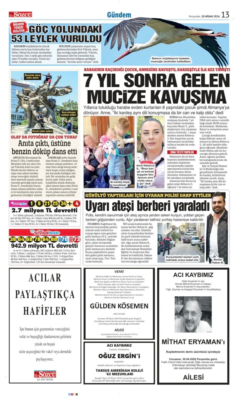 Sözcü Gazetesi 30 Nisan 2026
