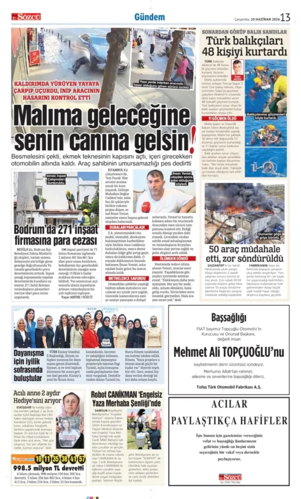 10 Haziran 2026 Vefat, Başsağlığı İlanları Sözcü