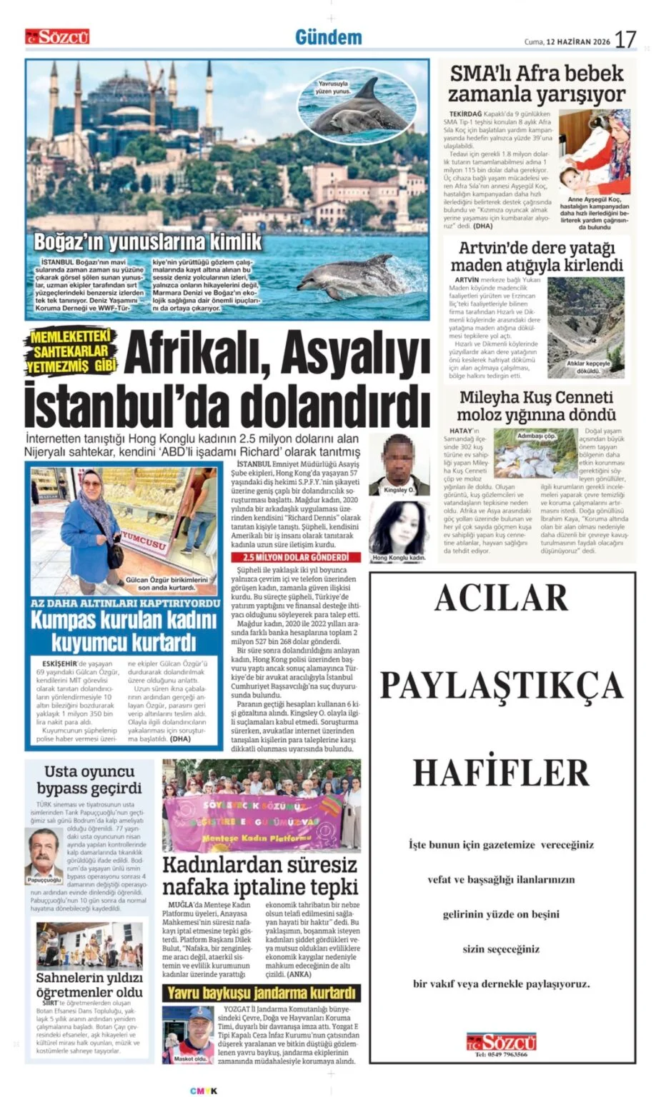 12 Haziran 2026 Vefat, Başsağlığı İlanları Sözcü