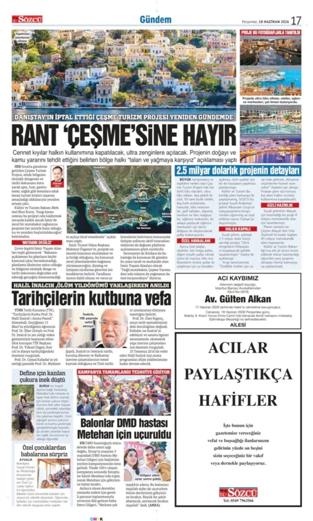 18 Haziran 2026 Vefat, Başsağlığı İlanları Sözcü