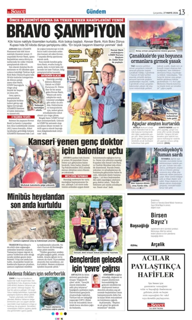 Sözcü 27 Mayıs 2026 Vefat - Başsağlığı