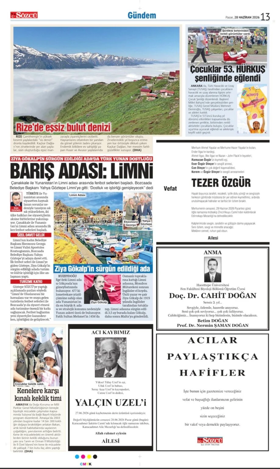 28 Haziran 2026 Vefat, Başsağlığı İlanları Sözcü