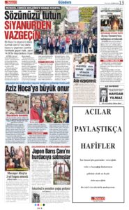 22 Ekim 2026 Sözcü Gazetesi vefat ve başsağlığı ilanları